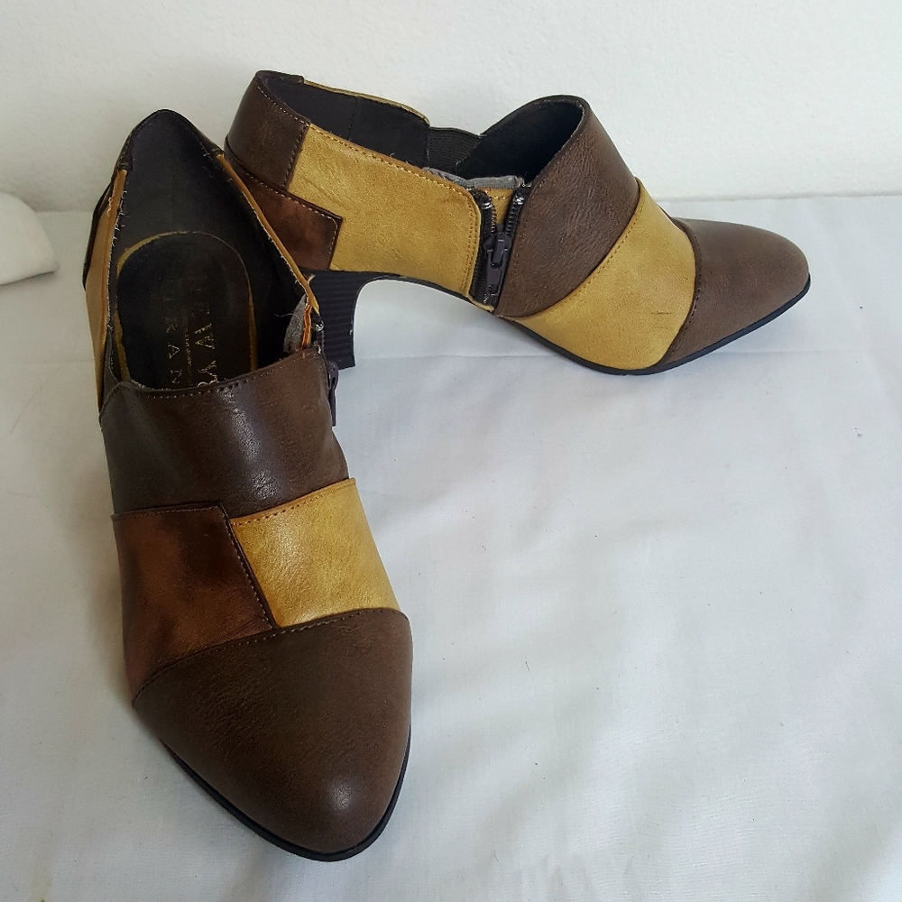 Born N.Y Transit Patchwork Leather Booties 7.5 - image 5